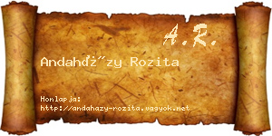 Andaházy Rozita névjegykártya